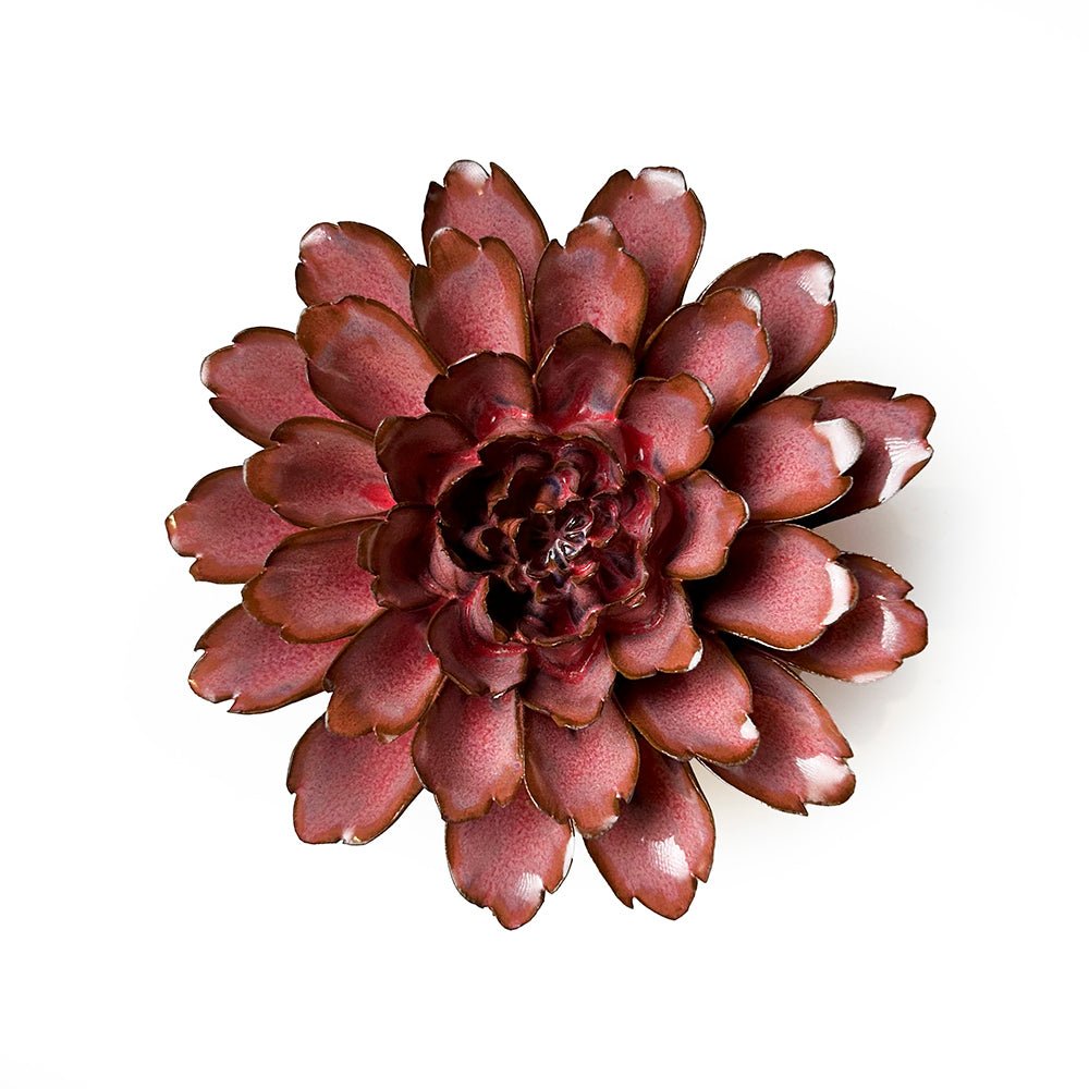 Ceramic Flower Wall Art Medium Flower Pink - Chive UK