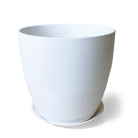 Dyad Porcelain Modern Indoor Plant Pot With Saucer - Chive UK