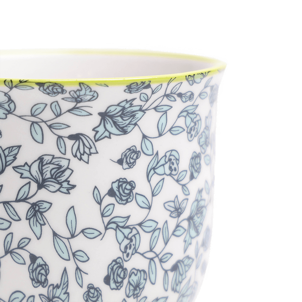 Liberte Porcelain Pot And Saucer Set With Drainage - Chive UK