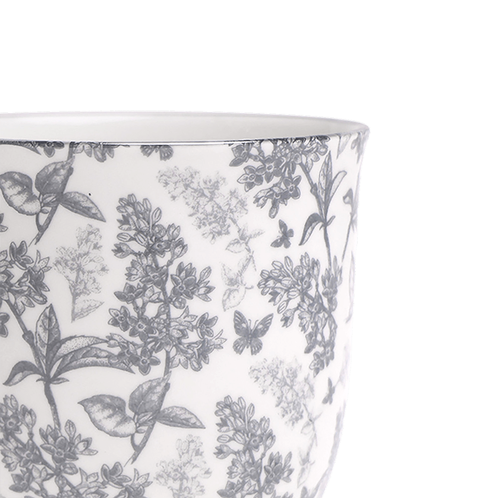 Liberte Porcelain Pot And Saucer Set With Drainage - Chive UK