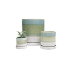 Minute Ceramic Pot And Saucer Set With Drainage - Chive UK