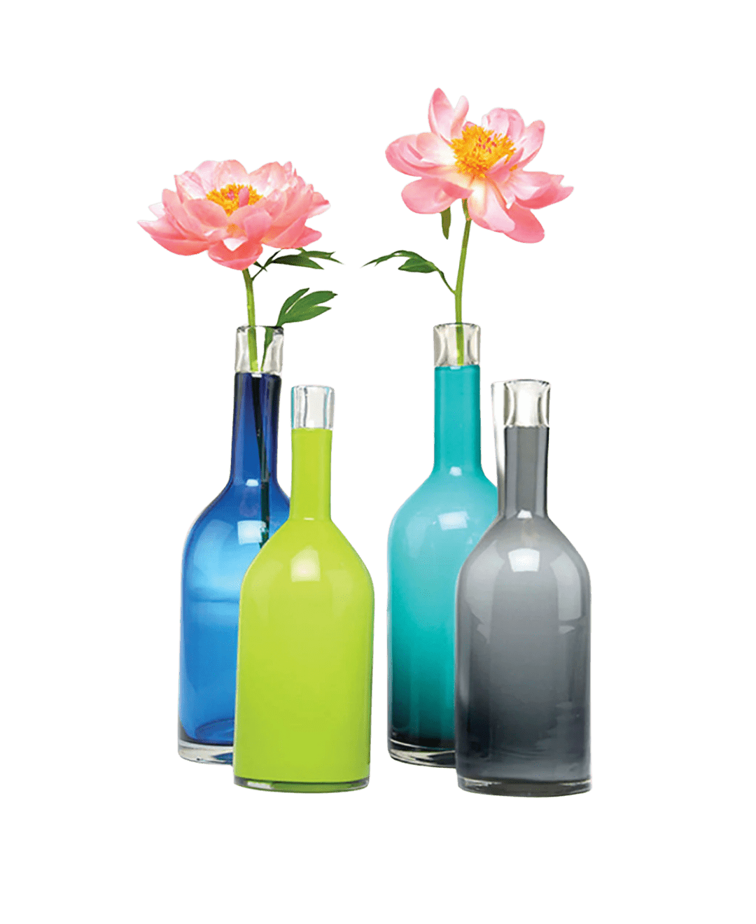 Bottle Glass Decorative Flower Vase - Chive UK