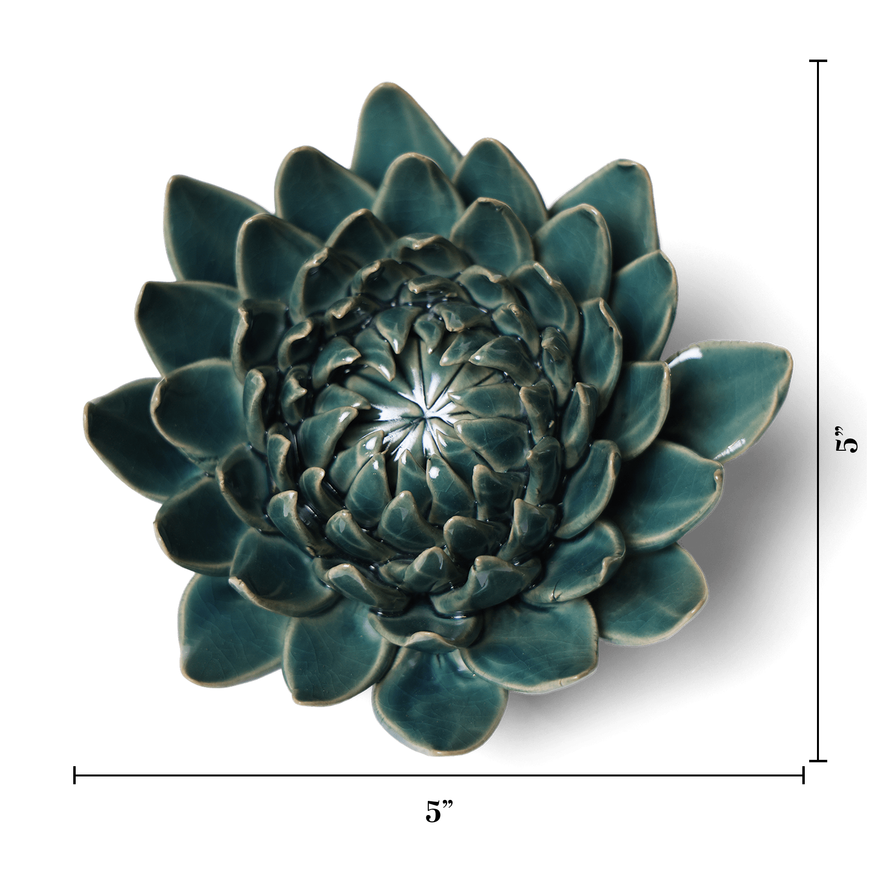 Ceramic Flower Dahlia Green 11 - Chive UK