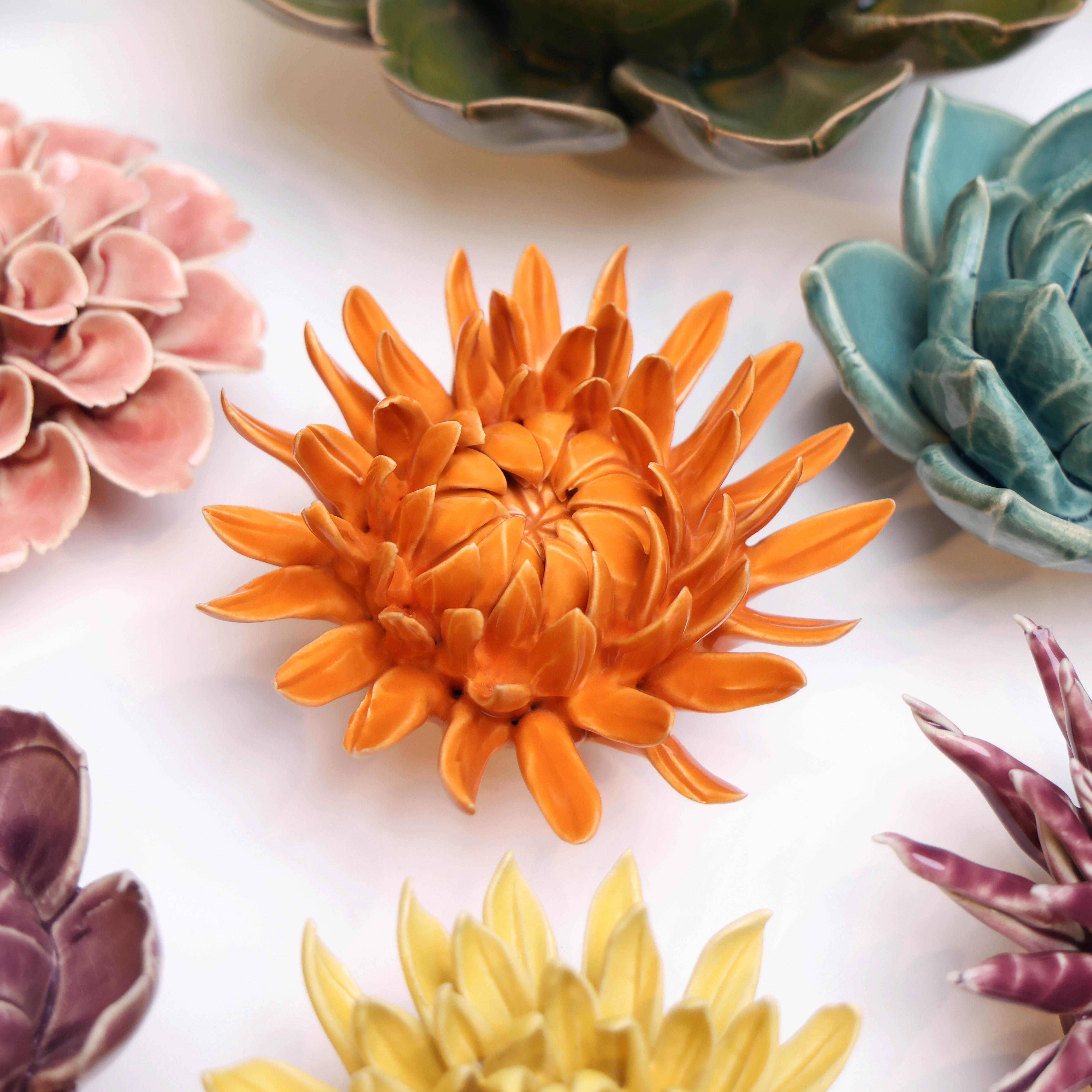 Ceramic Flower Mum Orange 11 - Chive UK