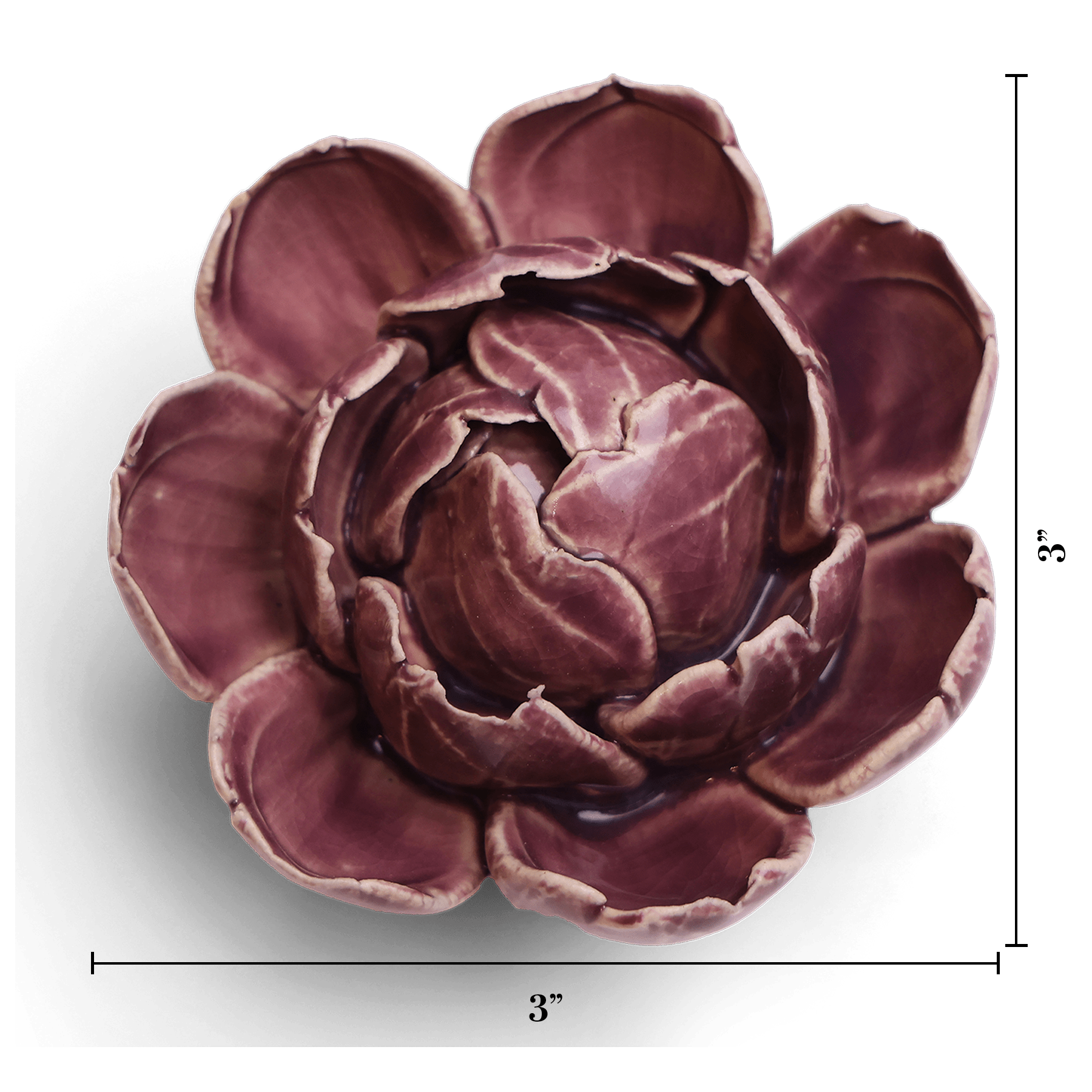 Ceramic Flower - Peony Purple 11 - Chive UK