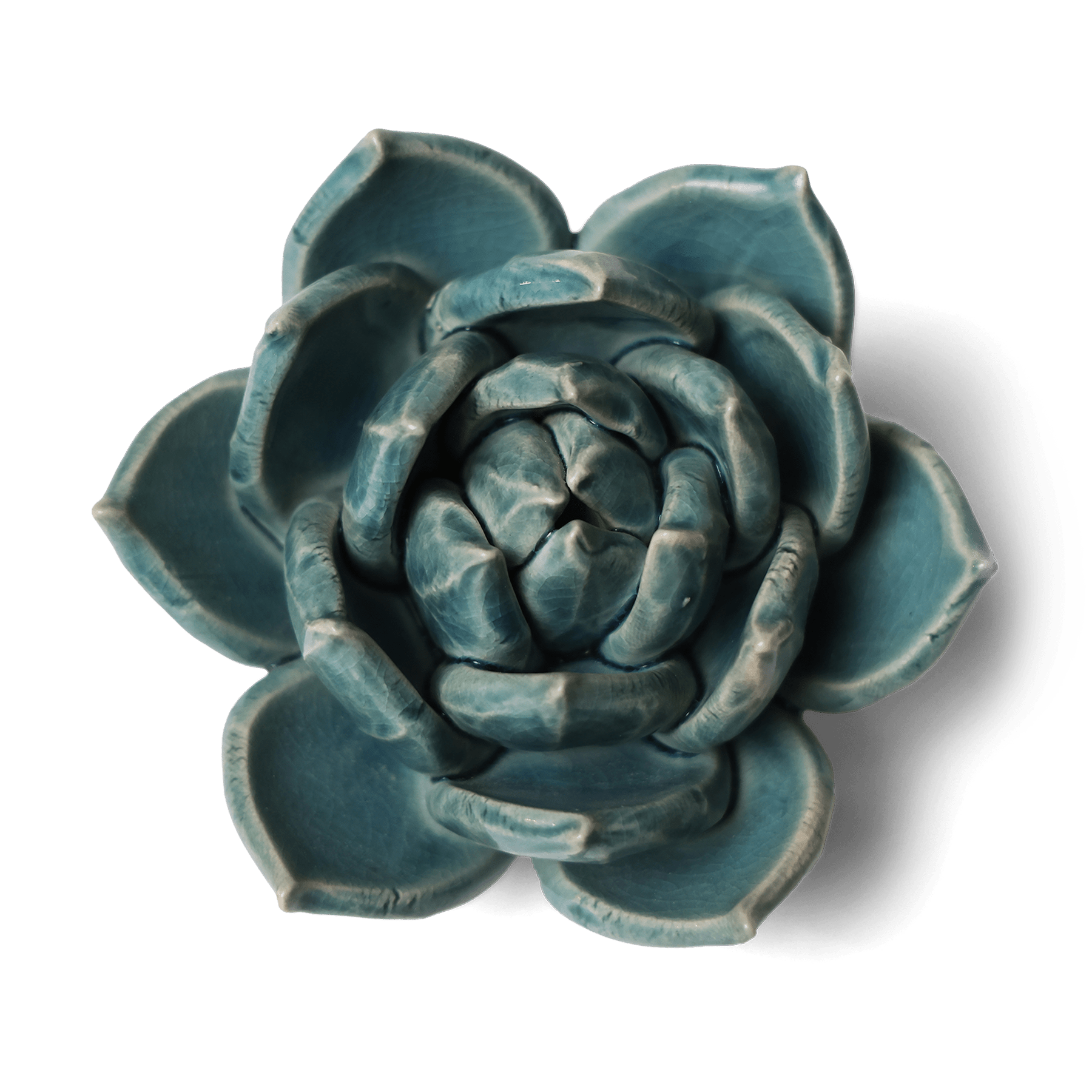 Ceramic Flower Succulent Teal 11 - Chive UK