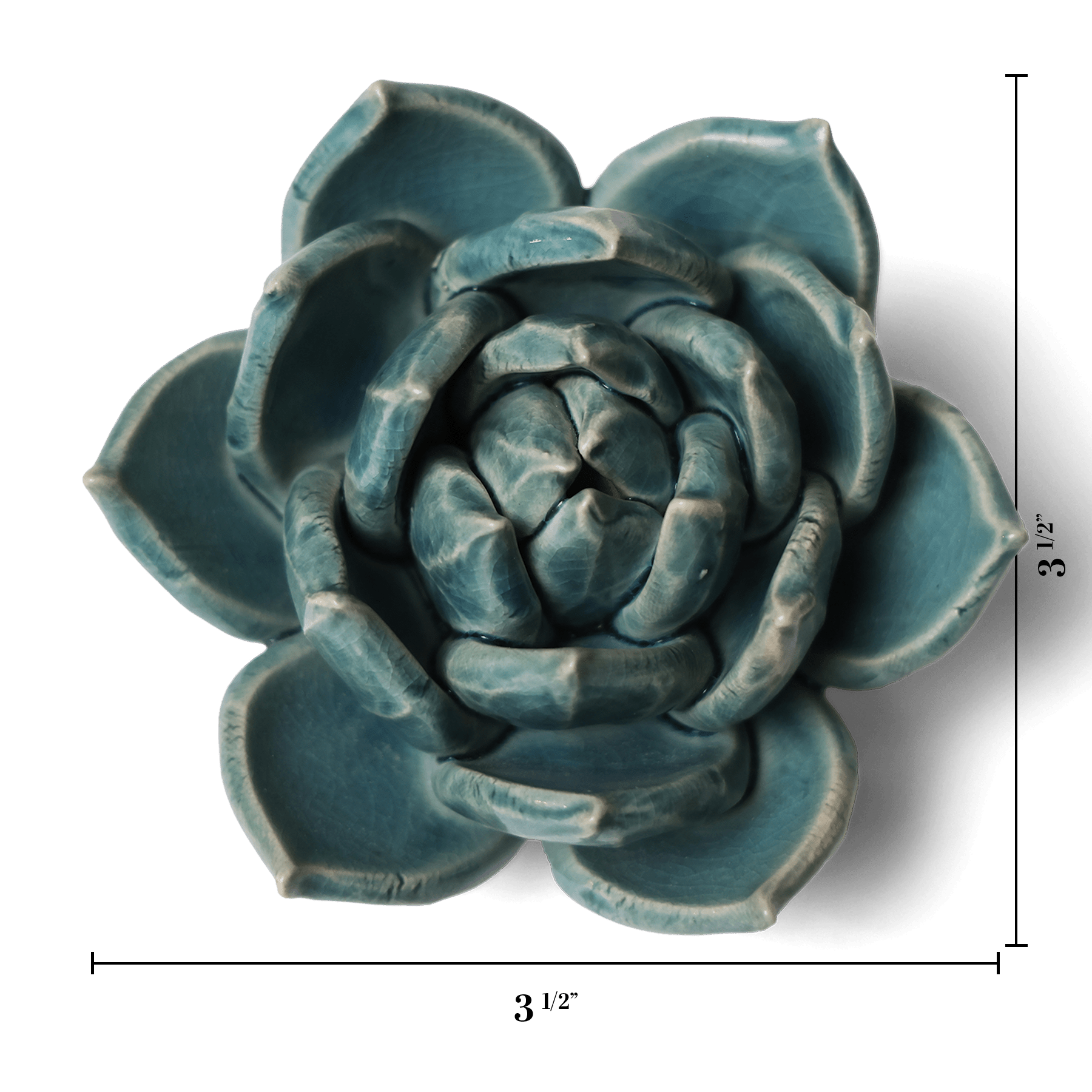 Ceramic Flower Succulent Teal 11 - Chive UK