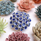 Ceramic Flower Wall Art Medium Blue 12 - Chive UK