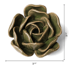 Ceramic Flower Tabletop Art Green Rose 4 - Chive UK