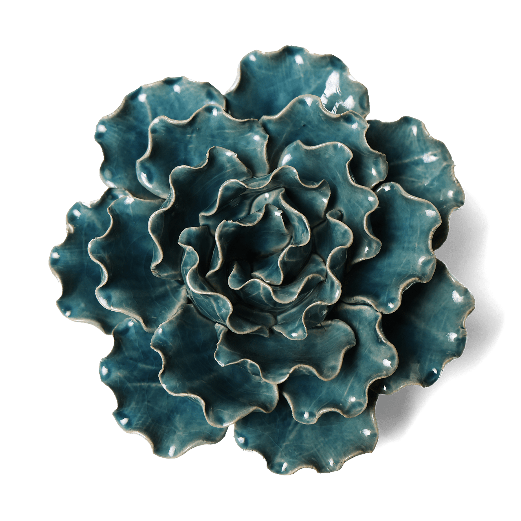 Ceramic Flower Lettuce Teal Large 5 - Chive UK