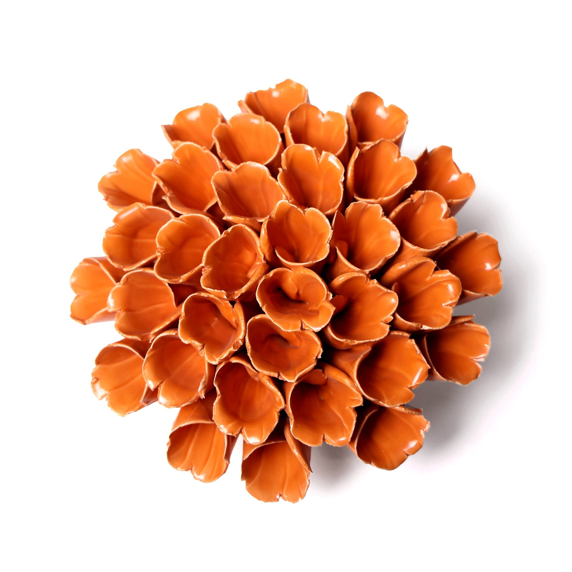 Ceramic Flower Wall Art Polyp Orange Large - Chive UK