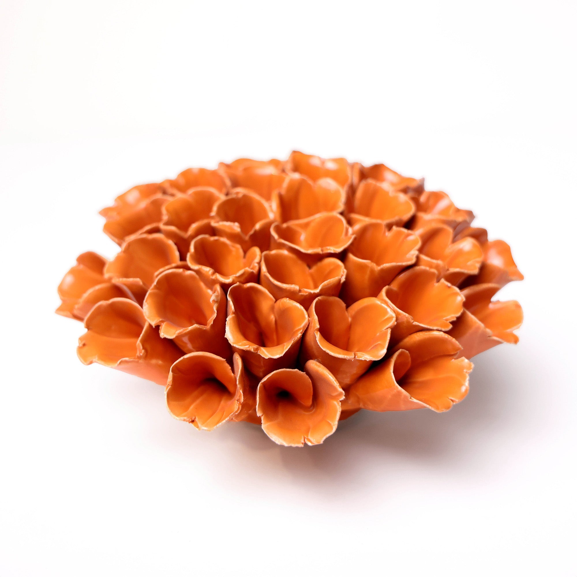 Ceramic Flower Wall Art Polyp Orange Large - Chive UK