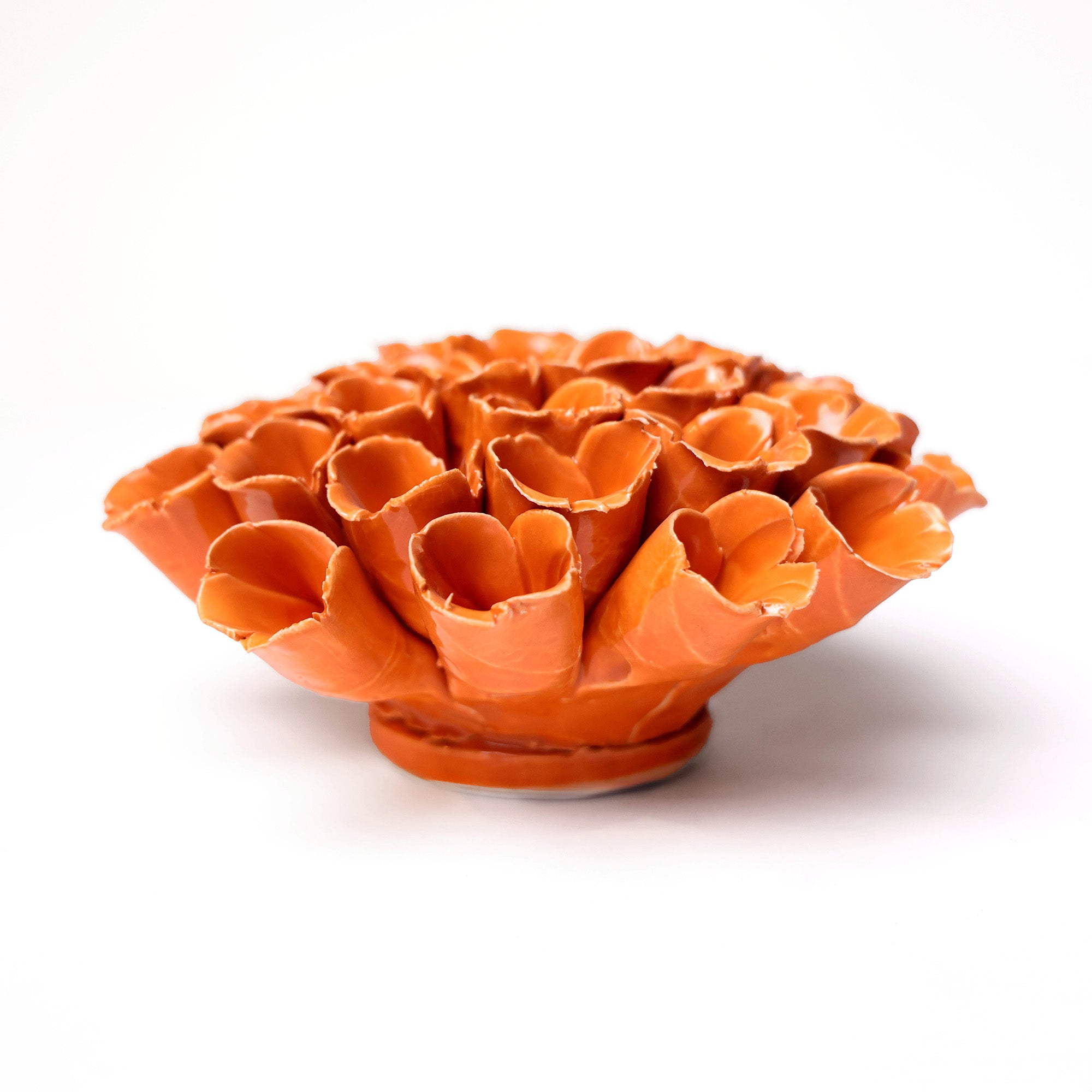 Ceramic Flower Wall Art Polyp Orange Large - Chive UK