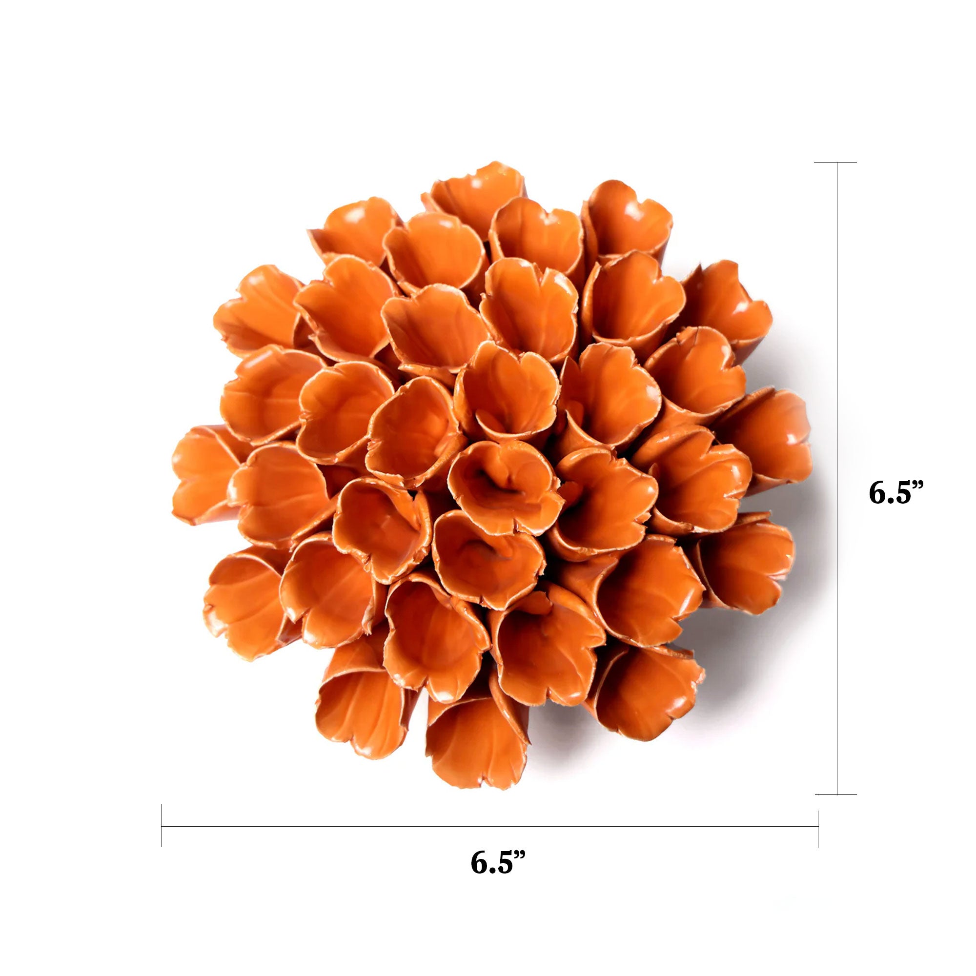 Ceramic Flower Wall Art Polyp Orange Large - Chive UK