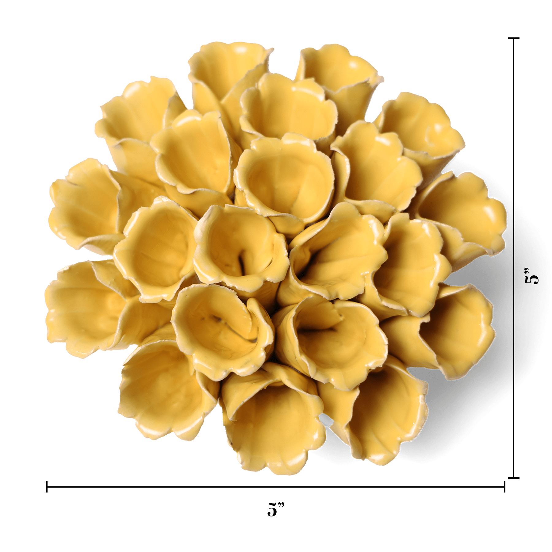 Ceramic Flower Polyp Yellow Medium - Chive UK