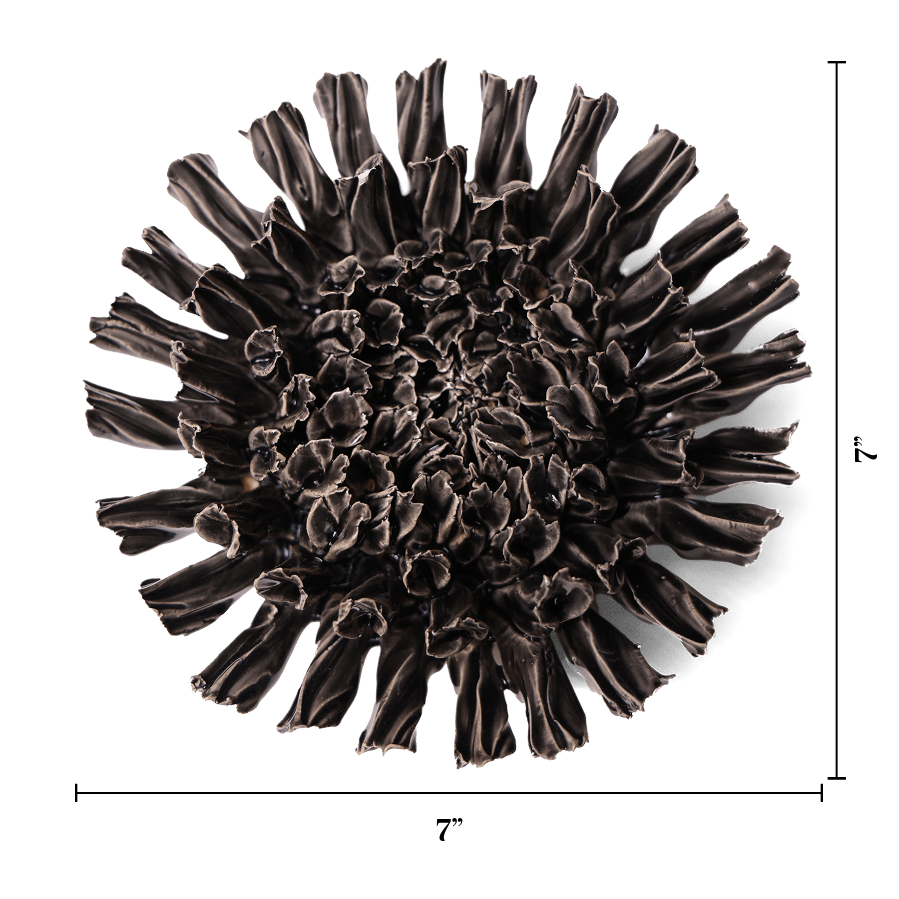 Ceramic Flower Fractal Black 5 - Chive UK