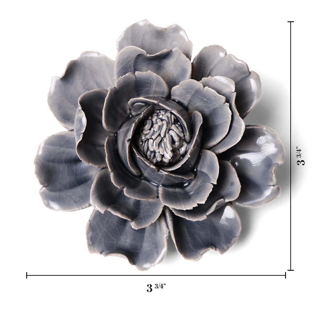 Ceramic Flower Rose Grey 6 - Chive UK