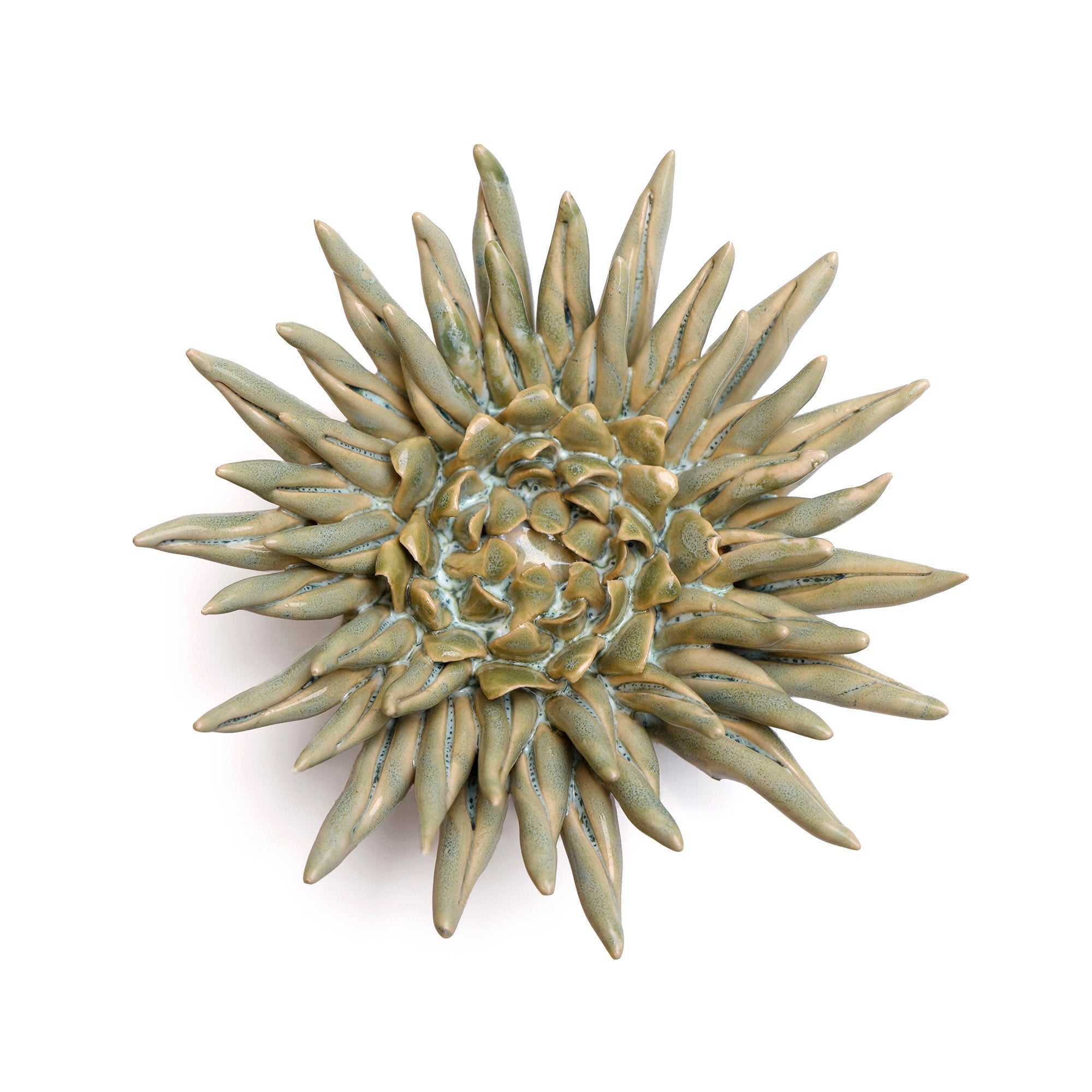 Ceramic Flower Wall Art Flower Green 6 - Chive UK