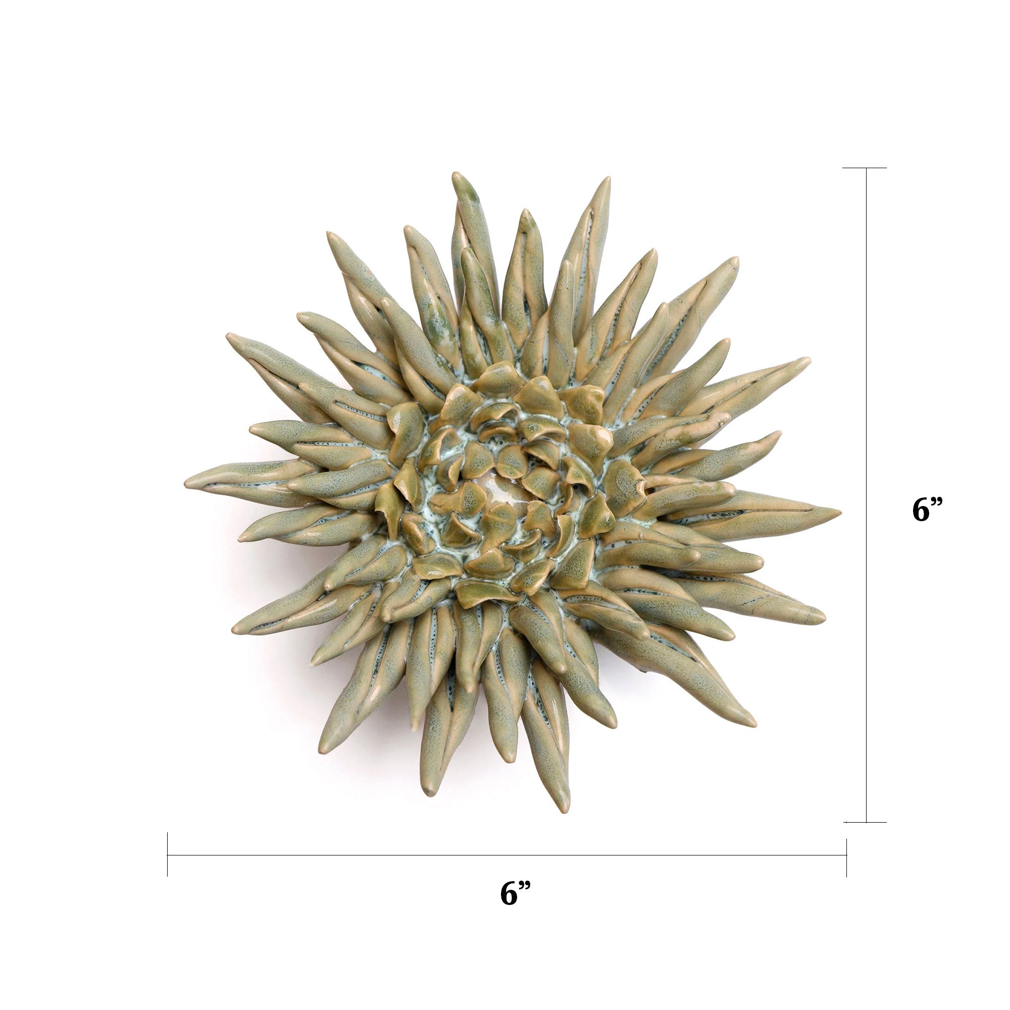 Ceramic Flower Wall Art Flower Green 6 - Chive UK