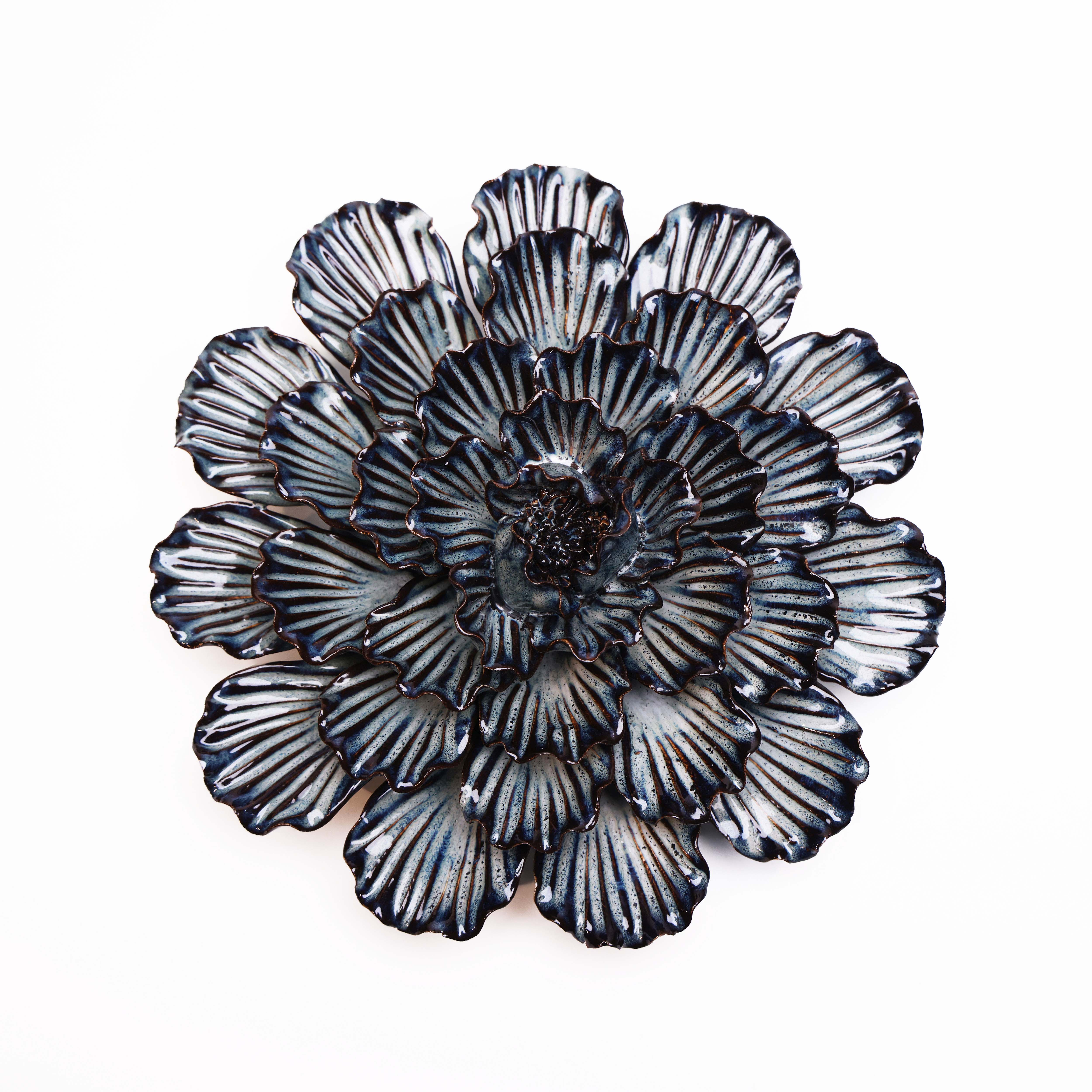 Ceramic Flower Wall Art Mofo Blue - Chive UK