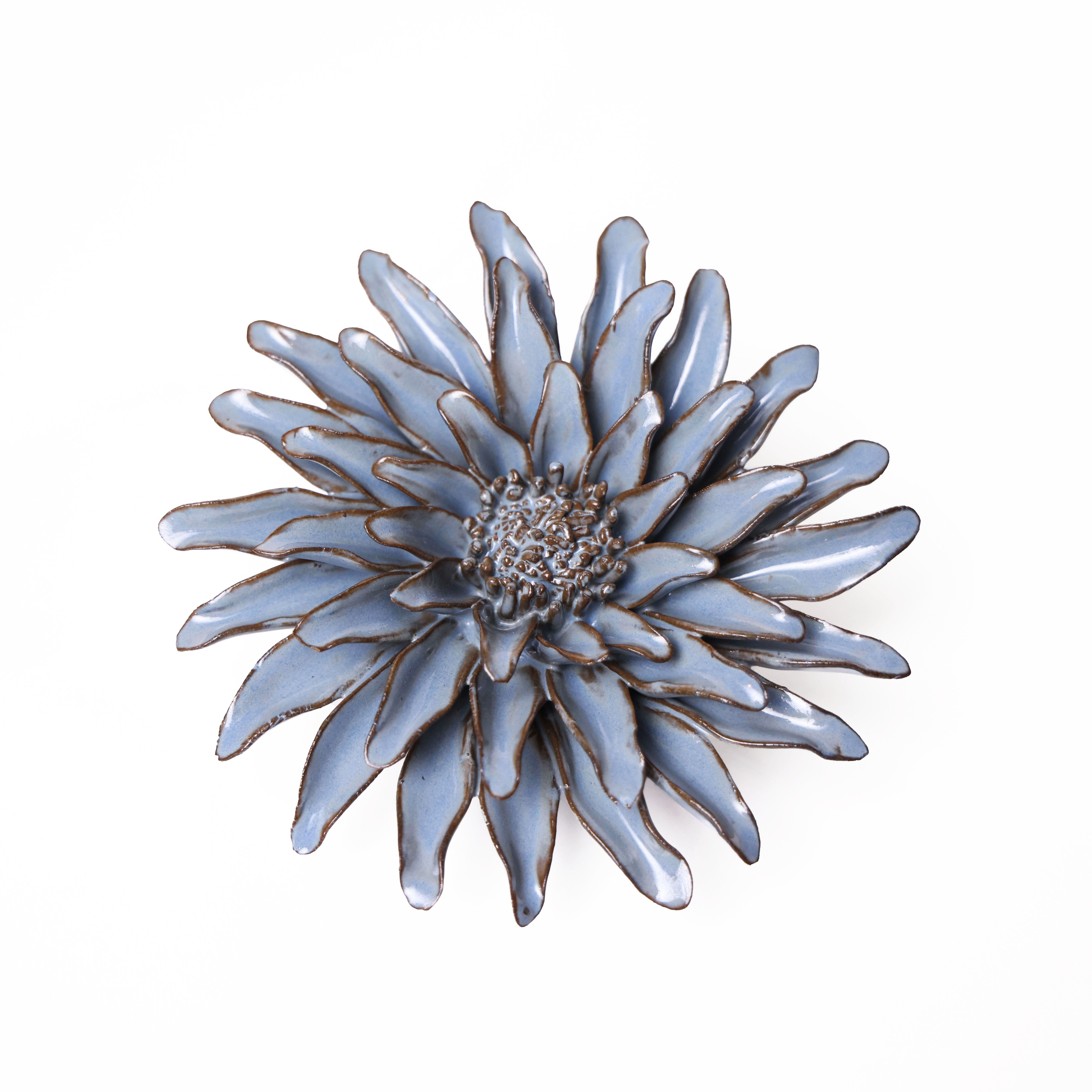 Ceramic Flower Wall Art Medium Flower Grey - Chive UK