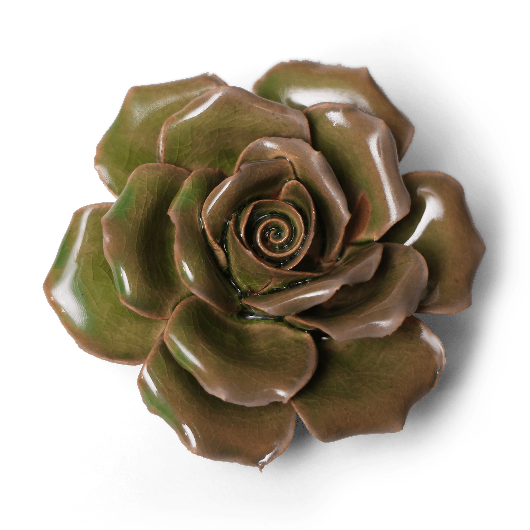 Ceramic Flower Rose Green 9 - Chive UK