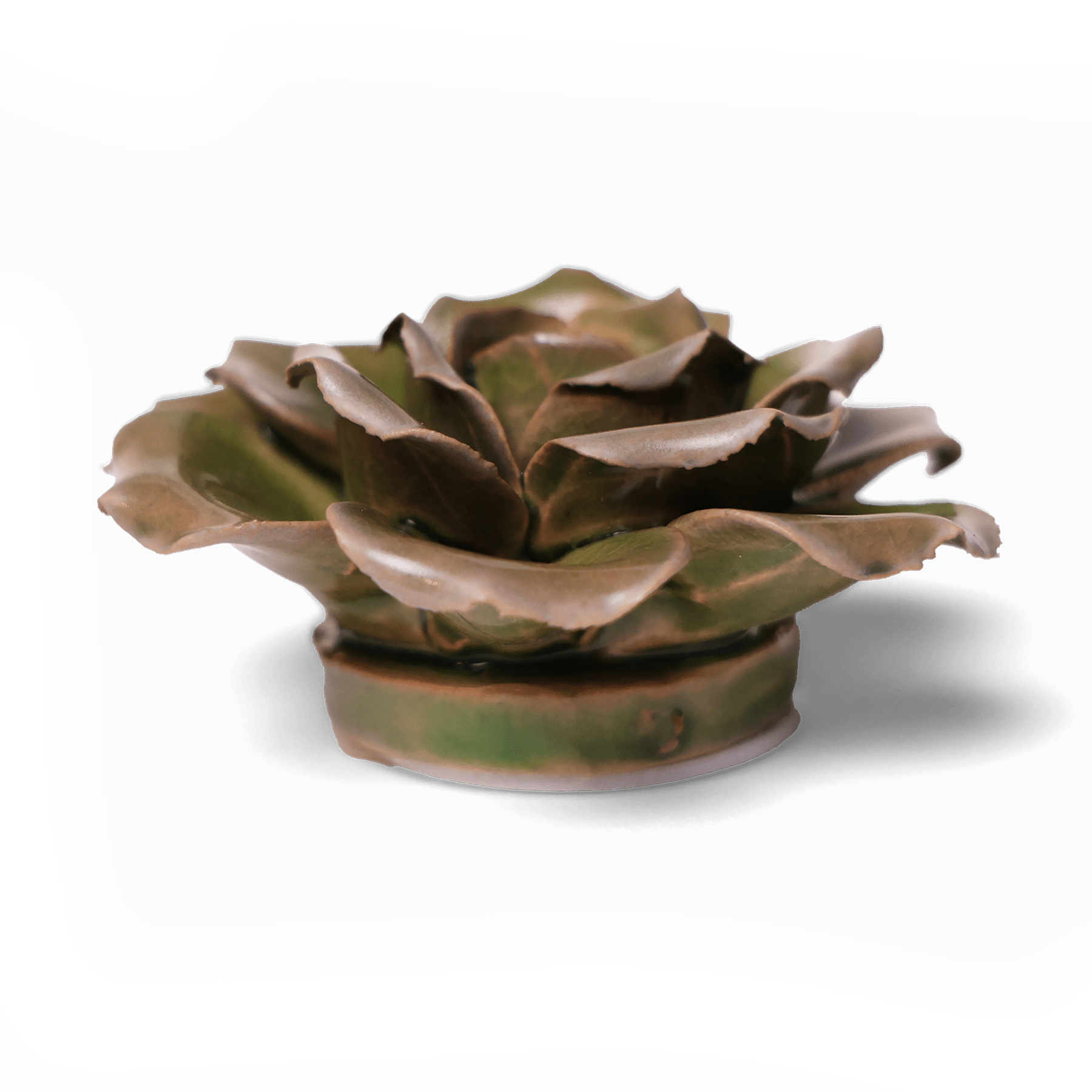 Ceramic Flower Rose Green 9 - Chive UK