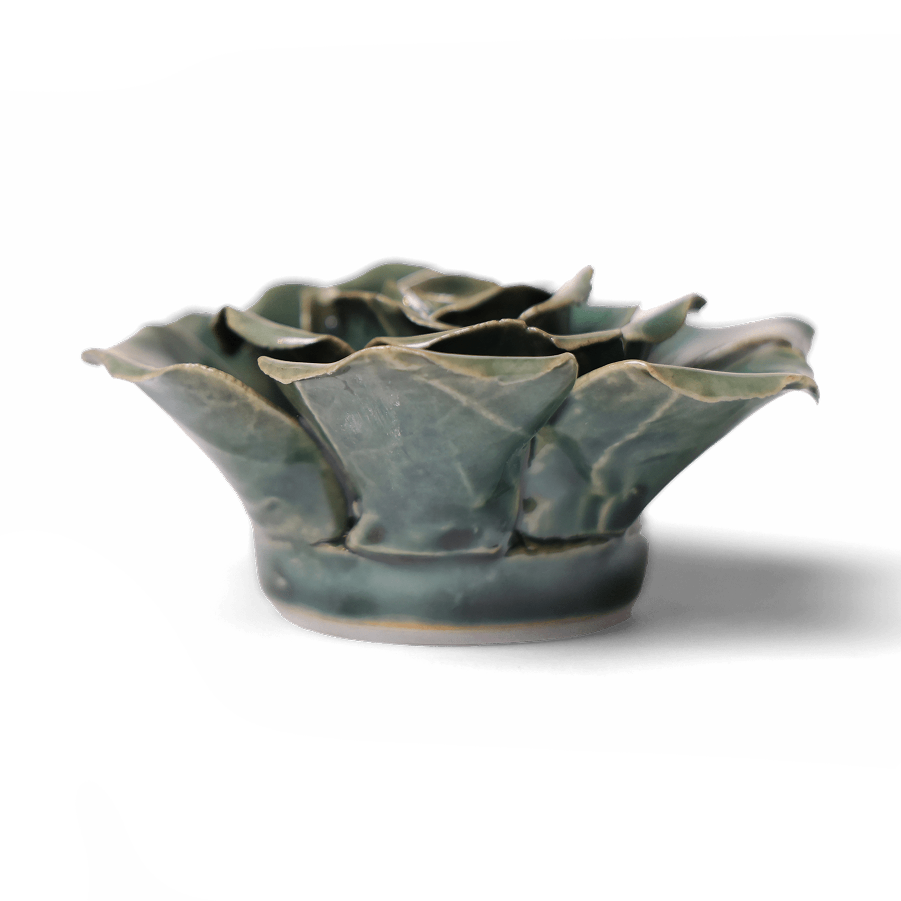 Ceramic Flower Rose Teal 9 - Chive UK