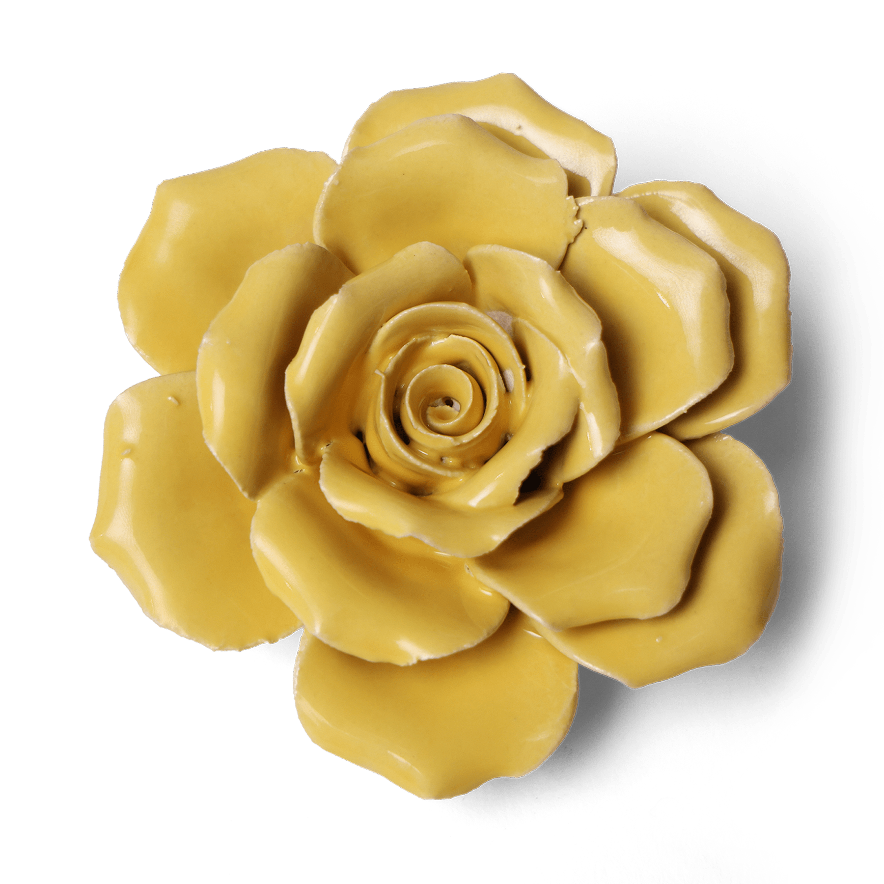 Ceramic Flower Rose Yellow 9 - Chive UK