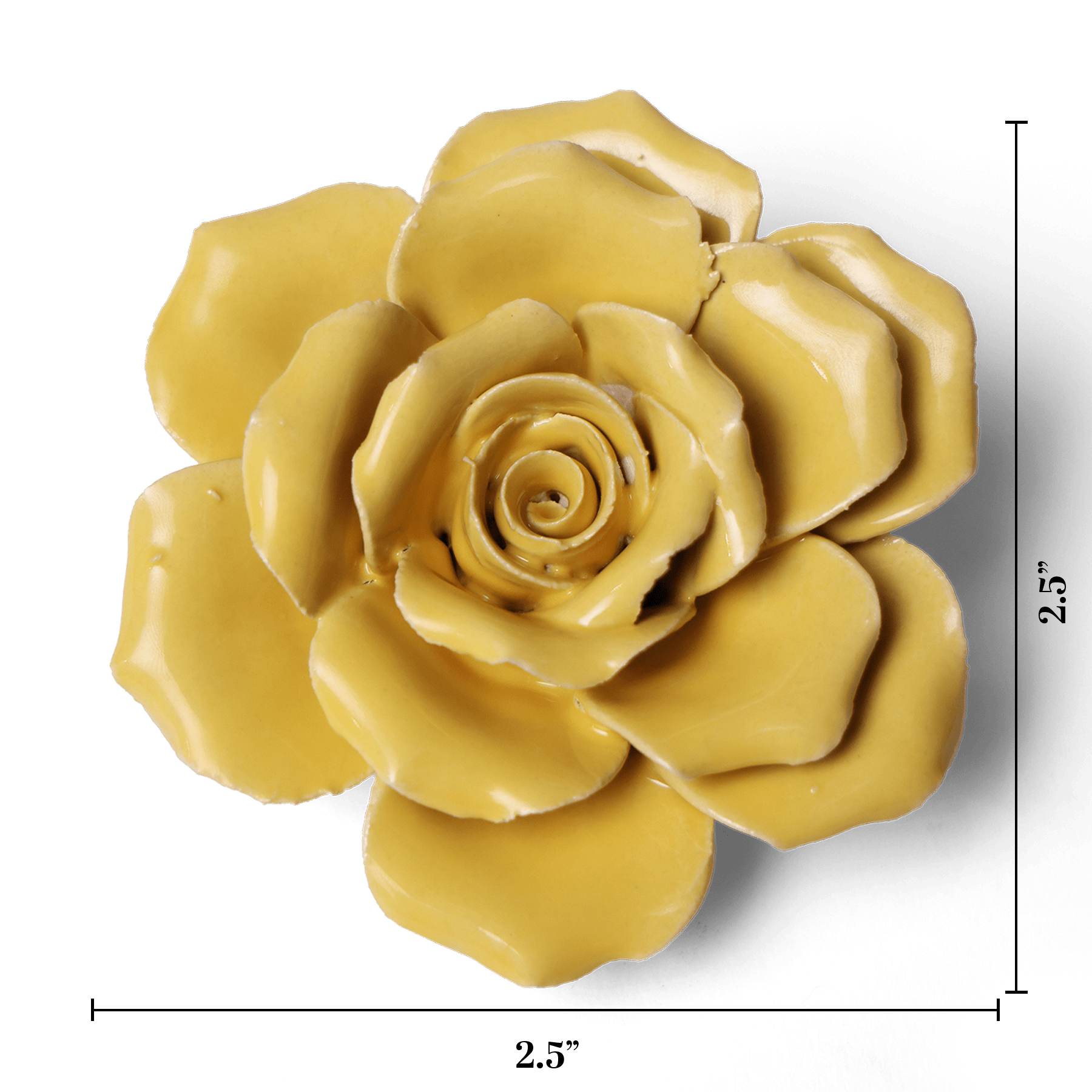 Ceramic Flower Rose Yellow 9 - Chive UK