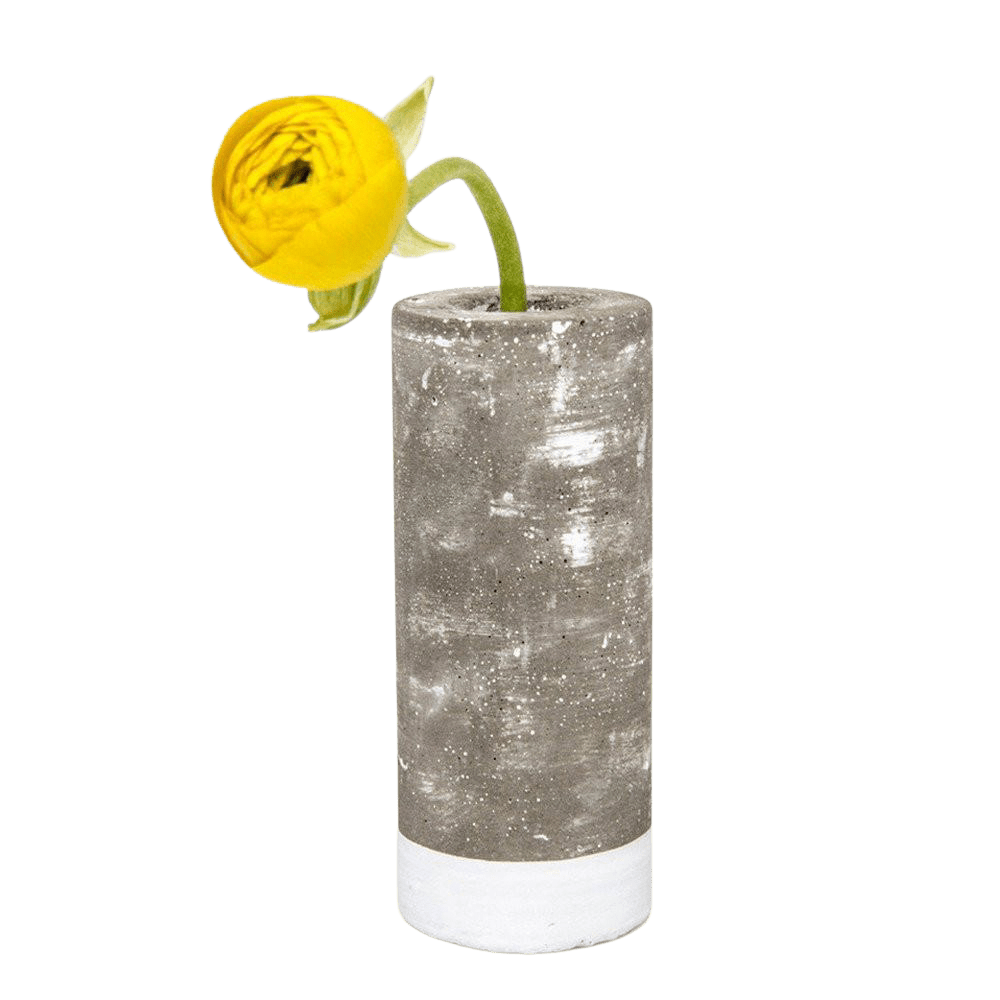 Cement Flower Vase Lined With Glass Tube - Chive UK