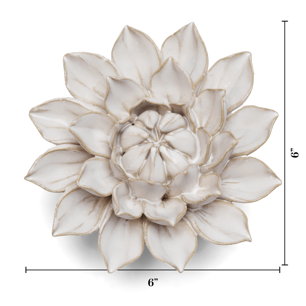 Coastal Ceramic Flower Ivory Dahlia - Chive UK