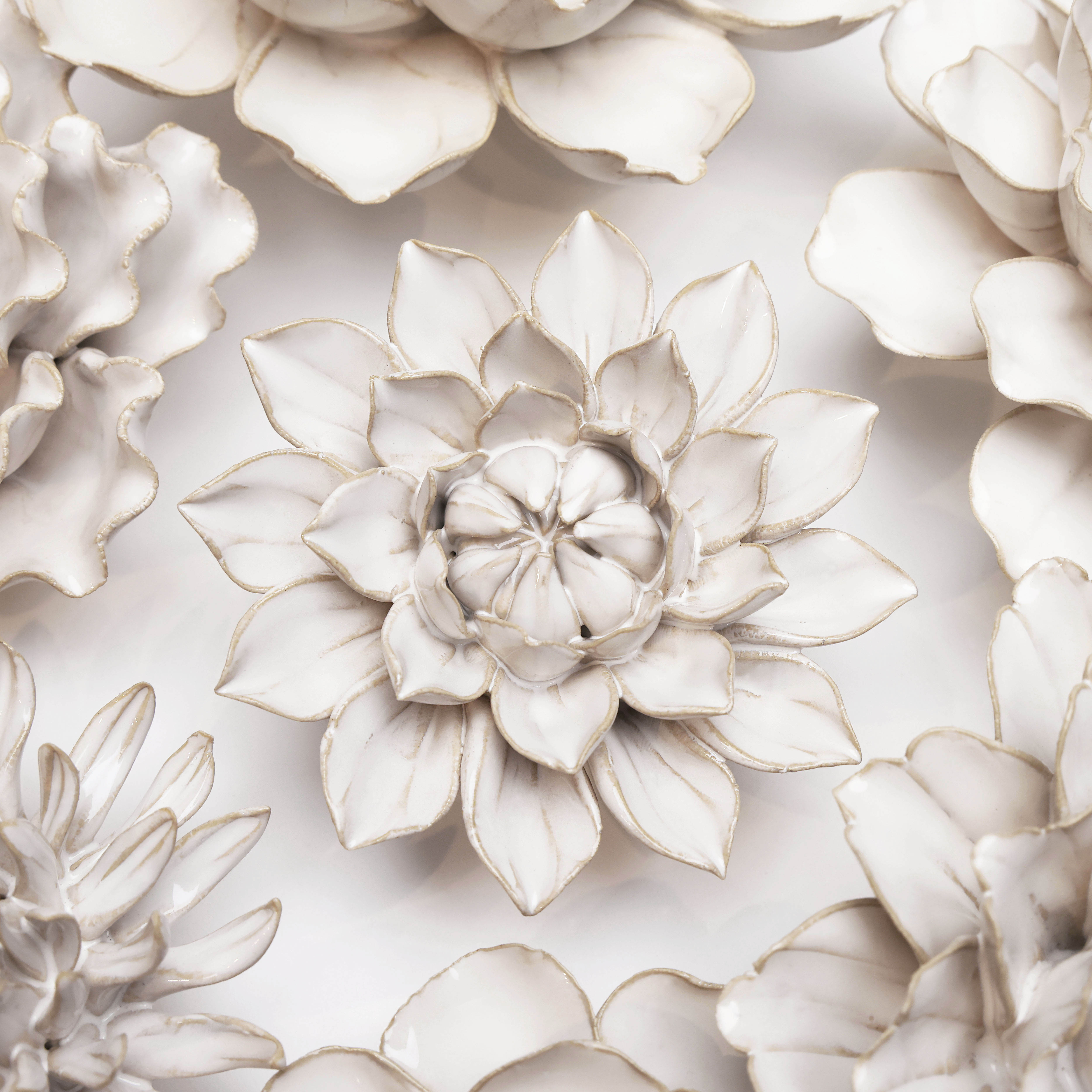 Coastal Ceramic Flower Ivory Dahlia - Chive UK