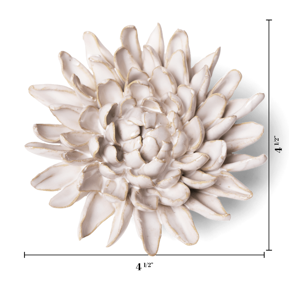 Coastal Ceramic Flower Ivory Chrysanthemum - Chive UK