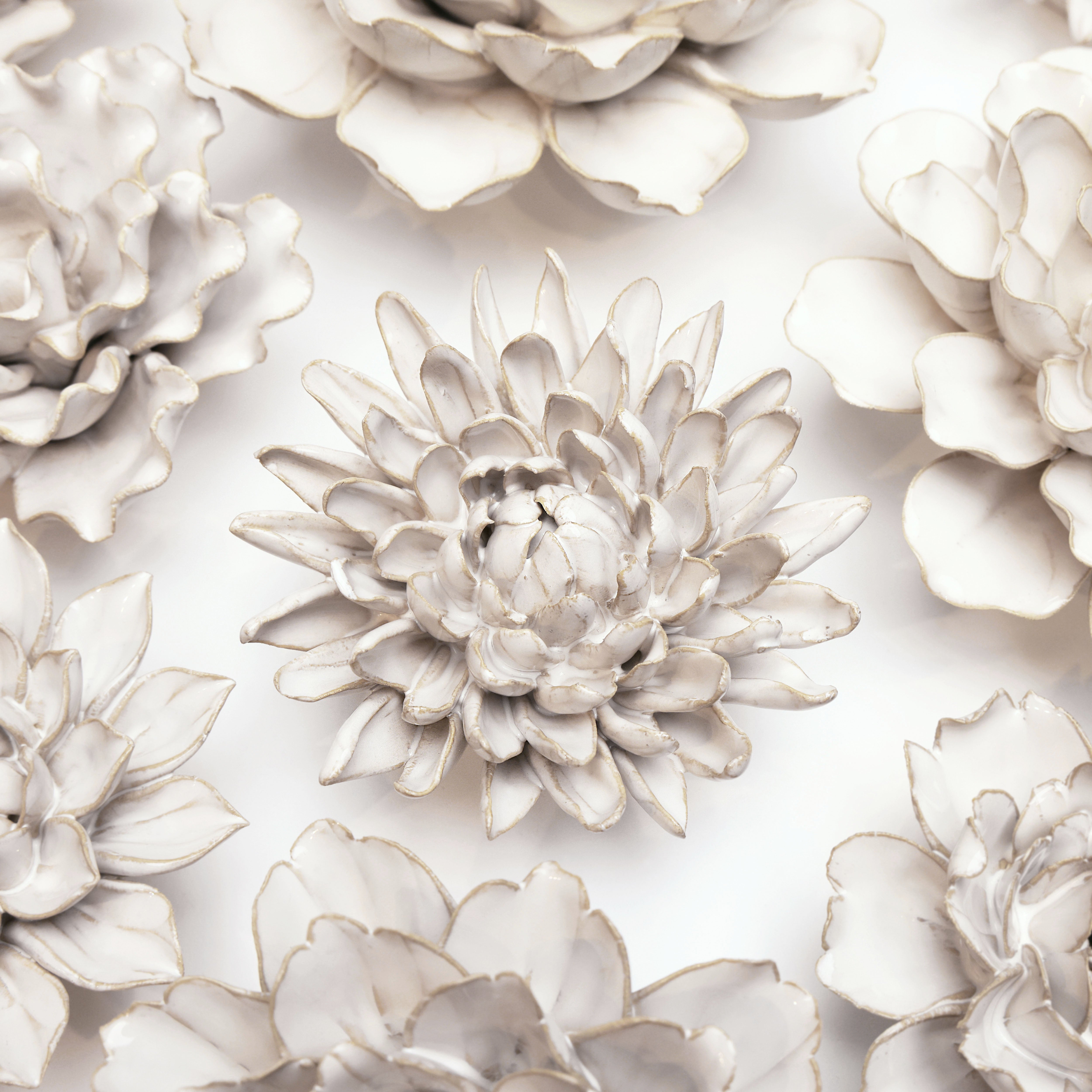 Coastal Ceramic Flower Ivory Chrysanthemum - Chive UK