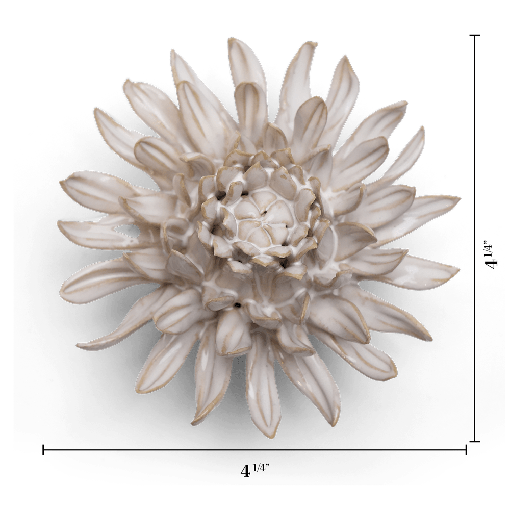 Coastal Ceramic Flower Ivory Spider Mum - Chive UK