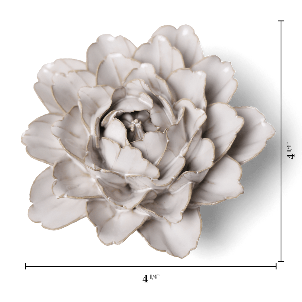 Coastal Ceramic Flower Ivory Zinnia - Chive UK