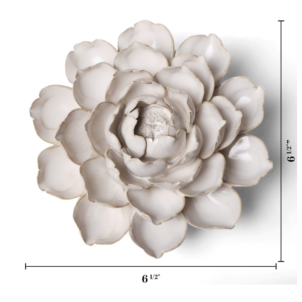 Coastal Ceramic Flower Ivory Cabbage Flower - Chive UK