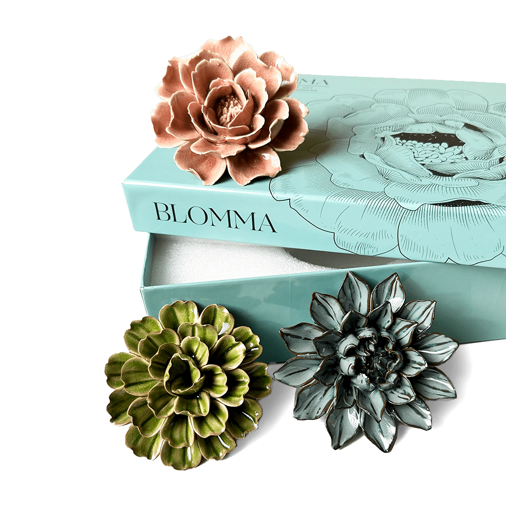 Ceramic Flower Blomma Box Set - Chive UK