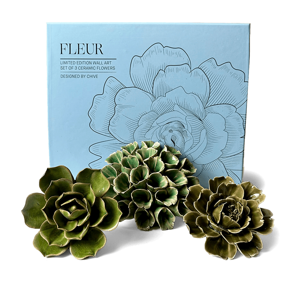 Ceramic Flower Fleur Box Set - Chive UK