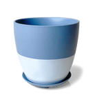 Dyad Porcelain Modern Indoor Plant Pot With Saucer - Chive UK