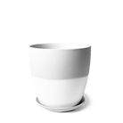 Dyad Porcelain Modern Indoor Plant Pot With Saucer - Chive UK