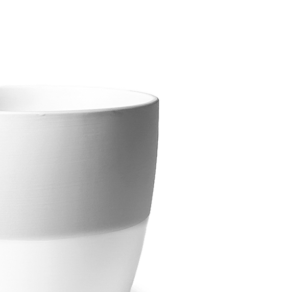 Dyad Porcelain Modern Indoor Plant Pot With Saucer - Chive UK