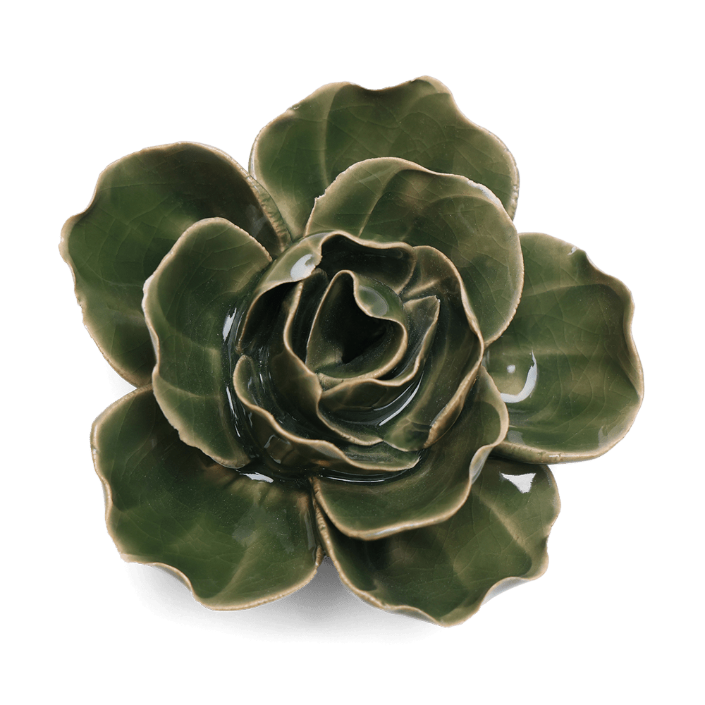 English Garden Ceramic Flower Green Ranunculus - Chive UK