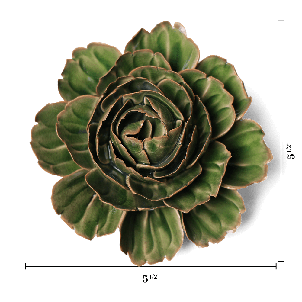 English Garden Ceramic Flower Green Cabbage Flower - Chive UK