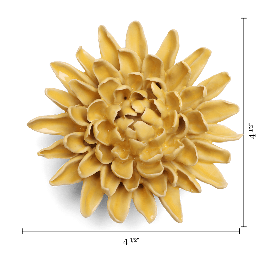 English Garden Ceramic Flower Yellow Chrysanthemum - Chive UK