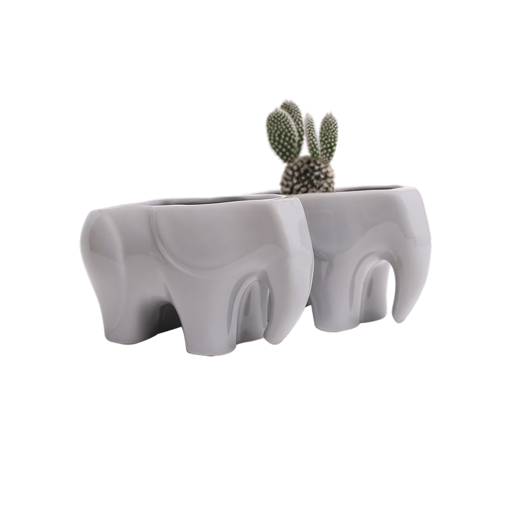 Elephant Ceramic Indoor Plant Pot For Succulents - Chive UK