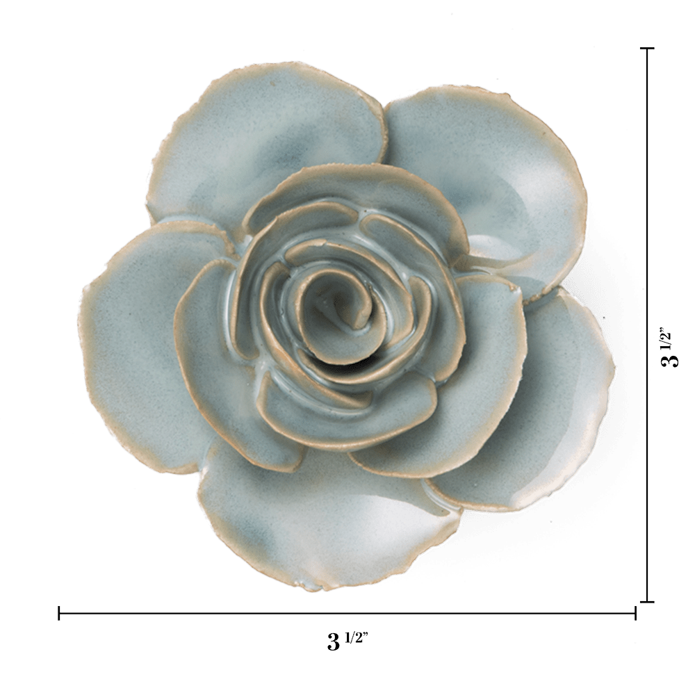 France Ceramic Flower Teal Ranunculus - Chive UK