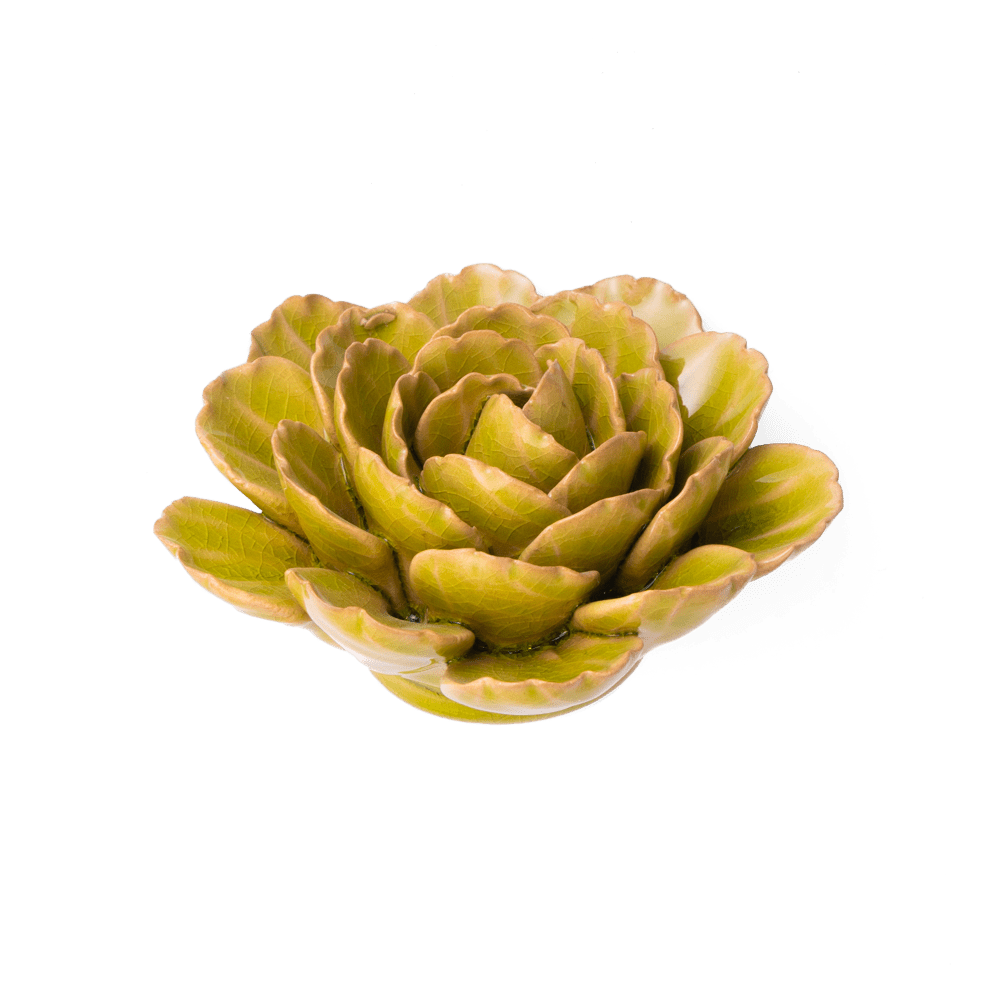 France Ceramic Flower Green Peony - Chive UK