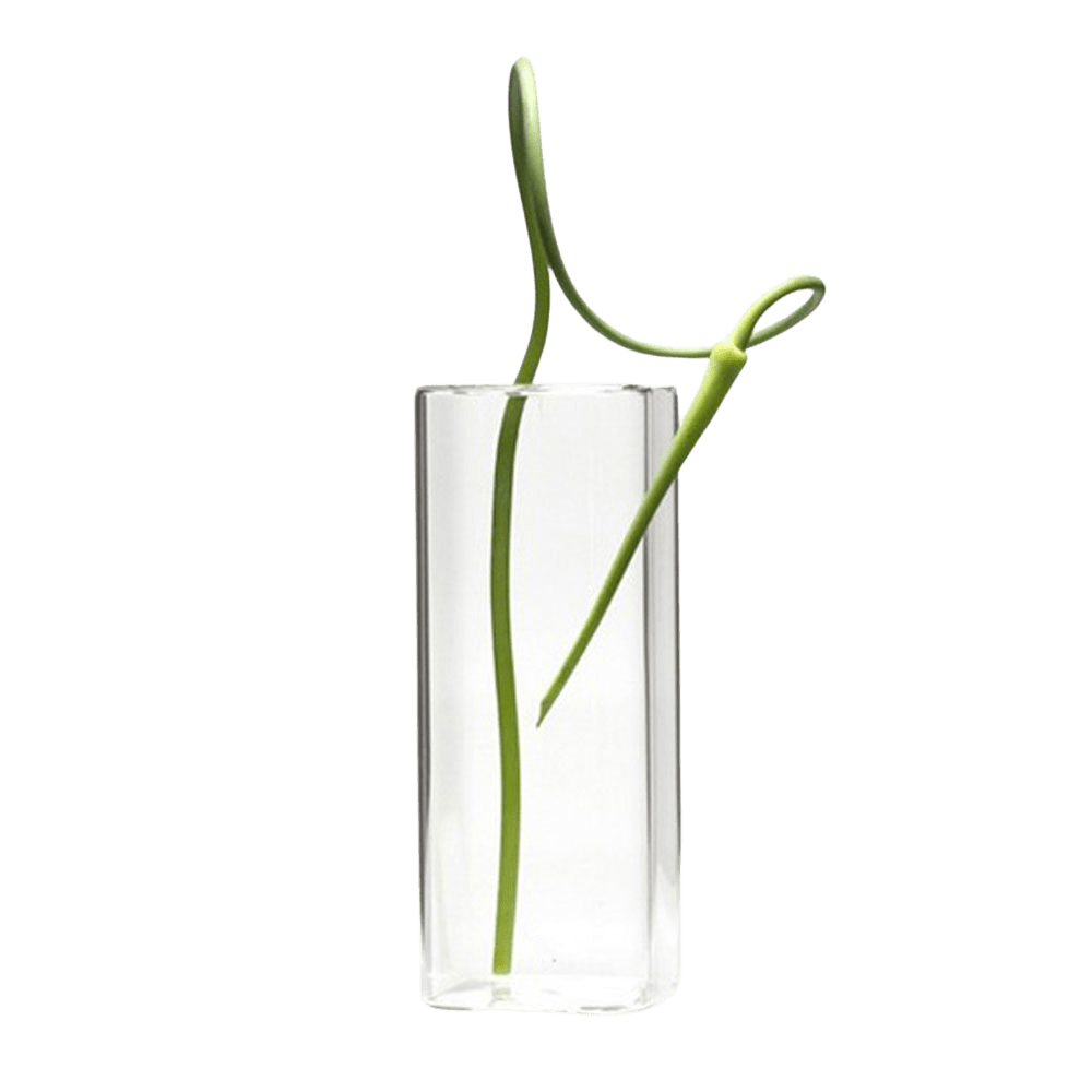 Cube Glass Modern Clear Flower Vase - Chive UK